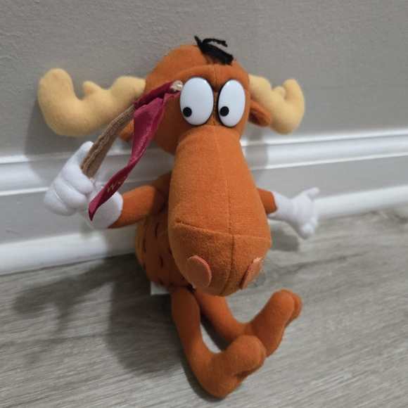 Vintage Stuffins Plush Rocky & Bullwinkle Moose Stuffed Animal - Picture 3 of 6